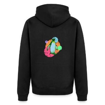 Penguin seabird South Pole - Unisex Premium Organic Zip Hoodie - black - Back - Nico (187cm)