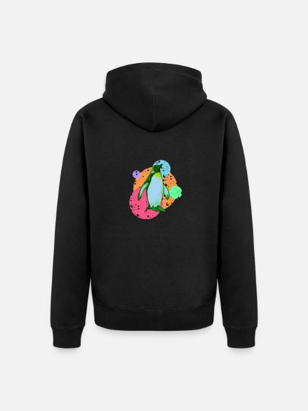 Pinguin Seevogel Südpol - Unisex Premium Bio Zip Hoodie - Schwarz