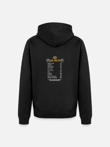 Leo Fakten - Unisex Premium Bio Zip Hoodie - Schwarz