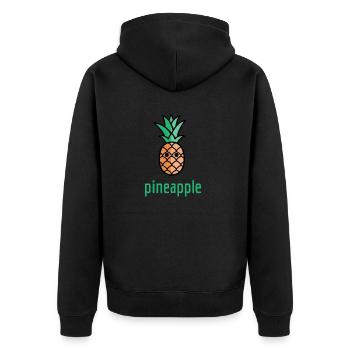 Pineapple Ananas - Unisex Premium Bio Zip Hoodie - Schwarz - Hinten - Nico (187cm)