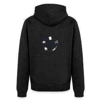 Rock Paper Scissors Lizard Spock - Unisex Premium Bio Zip Hoodie - Schwarz - Hinten - Nico (187cm)