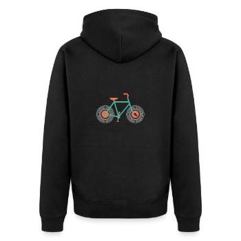Riding vinyl v2 - Unisex Premium Organic Zip Hoodie - black - Back - Nico (187cm)