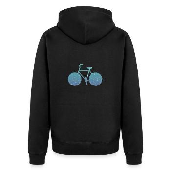 Starbike v2 - Unisex Premium Bio Zip Hoodie - Schwarz - Hinten - Nico (187cm)