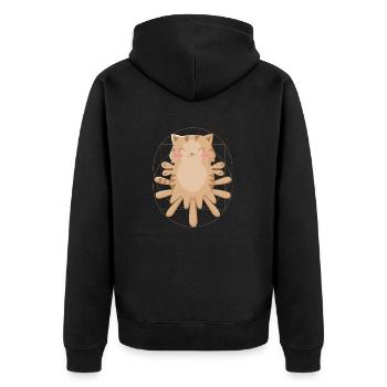 Cat anatomy science art - Unisex Premium Organic Zip Hoodie - black - Back - Nico (187cm)