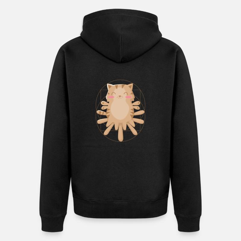 Art de l'anatomie du chat - Veste à capuche bio Premium Unisexe - noir