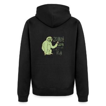 zombie sloth - Unisex Premium Organic Zip Hoodie - black - Back - Nico (187cm)