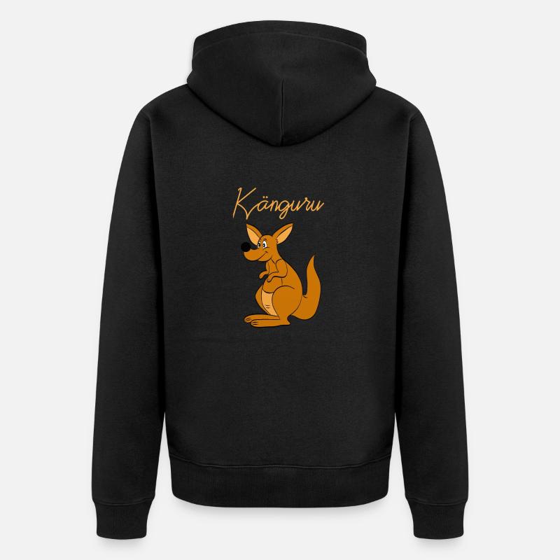Känguru kangaroo - Unisex Premium Bio Zip Hoodie - Schwarz