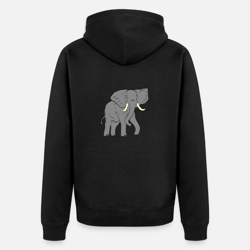 Éléphant - éléphant - Veste à capuche bio Premium Unisexe - noir