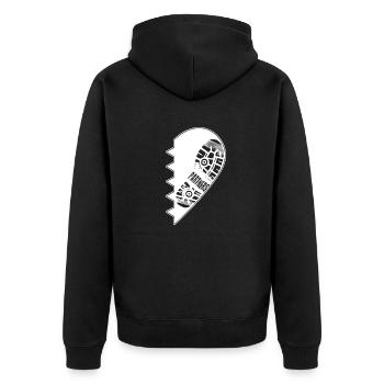 Jogger runner Partenaire en cours d'exécution look chemise cadeau - Veste à capuche bio Premium Unisexe - noir - Dos - Nico (187cm)