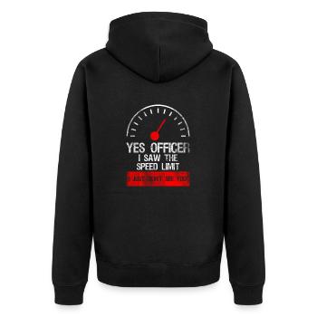 The Speed Limit Autorennfahrer Shirt Geschenk - Unisex Premium Bio Zip Hoodie - Schwarz - Hinten - Nico (187cm)