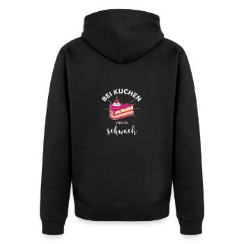 Kuchen Konditor Bäcker Backen Geschenk - Unisex Premium Bio Zip Hoodie - Schwarz - Hinten - Nico (187cm)