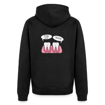 Dentist - Dentist T-Shirt - Saying - Funny - Unisex Premium Organic Zip Hoodie - black - Back - Nico (187cm)