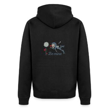Tauchen Liebe - Unisex Premium Bio Zip Hoodie - Schwarz - Hinten - Nico (187cm)
