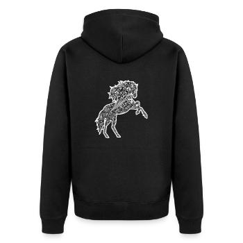 Yoga Namaste Cheval Fleurs Yin Yang I Cadeau - Veste à capuche bio Premium Unisexe - noir - Dos - Nico (187cm)