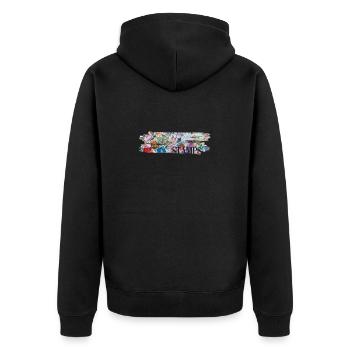 Cute Stamp Collectors Gift - Unisex Premium Bio Zip Hoodie - Schwarz - Hinten - Nico (187cm)