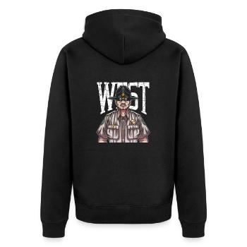 Sheriff - Unisex Premium Bio Zip Hoodie - Schwarz - Hinten - Nico (187cm)