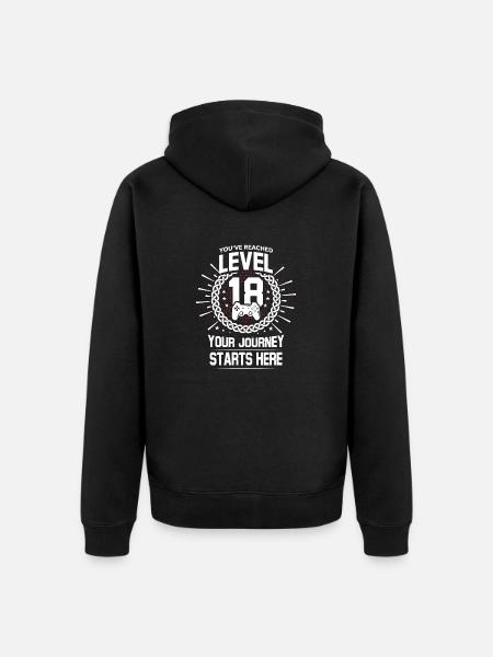 18th birthday - Unisex Premium Organic Zip Hoodie - black