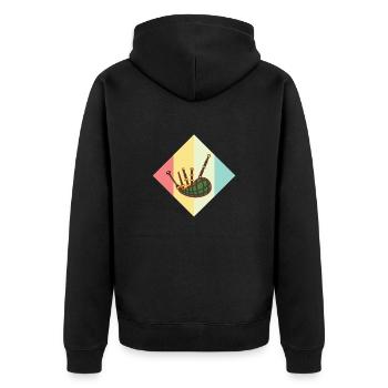 Dudelsack - Unisex Premium Bio Zip Hoodie - Schwarz - Hinten - Nico (187cm)