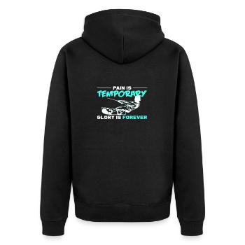 Wakeboarding - Unisex Premium Bio Zip Hoodie - Schwarz - Hinten - Nico (187cm)