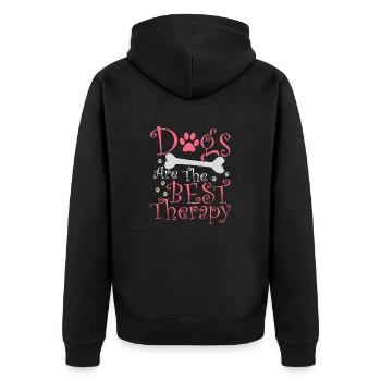 Les chiens sont le meilleur cadeau de thérapie - Veste à capuche bio Premium Unisexe - noir - Dos - Nico (187cm)
