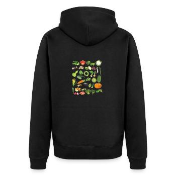 Toutes sortes de légumes - Veste à capuche bio Premium Unisexe - noir - Dos - Nico (187cm)