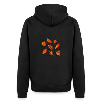 autumn - Unisex Premium Organic Zip Hoodie - black - Back - Nico (187cm)