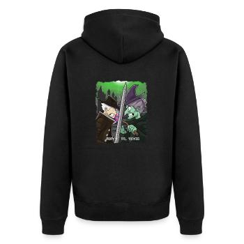 Hunter Vs. Witch witch halloween monster scary - Unisex Premium Organic Zip Hoodie - black - Back - Nico (187cm)