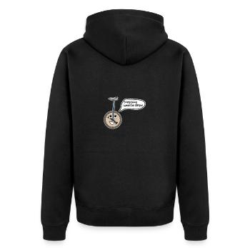 Einrad - Unisex Premium Bio Zip Hoodie - Schwarz - Hinten - Nico (187cm)