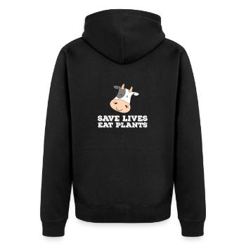 Sauver la vie Esse plantes amant animaux végétalien Gesche - Veste à capuche bio Premium Unisexe - noir - Dos - Nico (187cm)
