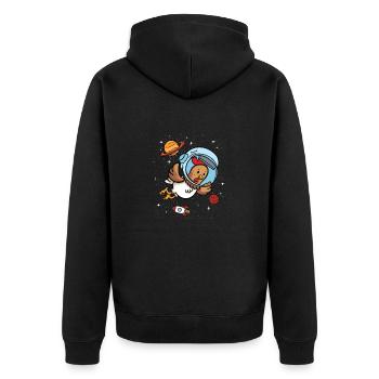 Chicken Rooster Chick Astronaut Dans l'espace cadeau - Veste à capuche bio Premium Unisexe - noir - Dos - Nico (187cm)