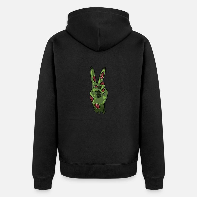 Halloween Zombie Peace - Veste à capuche bio Premium Unisexe - noir