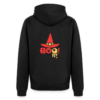 Halloween - Unisex Premium Organic Zip Hoodie - black - Back - Nico (187cm)