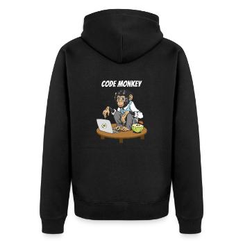 Monkey Code Progammier Singe Coding Monkeys - Veste à capuche bio Premium Unisexe - noir - Dos - Nico (187cm)