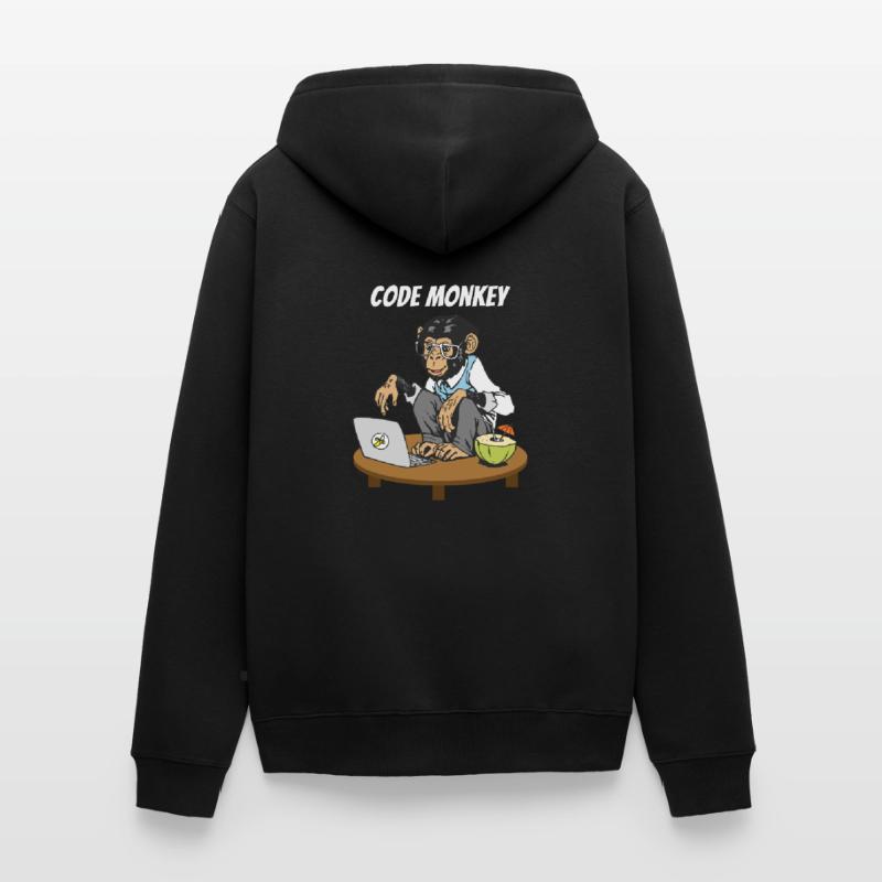 Code Monkey Progammierer Affe Coding Äffchen Unisex Premium Bio Zip Hoodie
