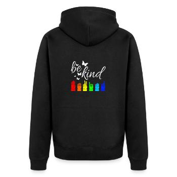 ASL Sign Language Sign Language - Unisex Premium Organic Zip Hoodie - black - Back - Nico (187cm)