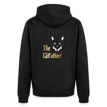Cat Father The Catfather Cat Dad Dad Dad - Unisex Premium Organic Zip Hoodie - black - Back - Nico (187cm)