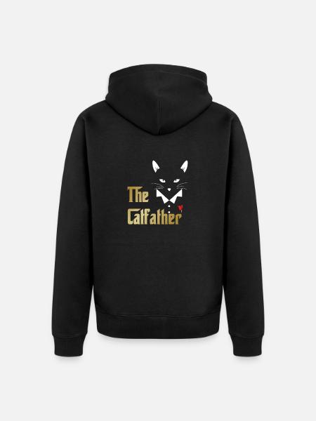 Katzenvater The Catfather Katze Vater Dad Papa - Unisex Premium Bio Zip Hoodie - Schwarz
