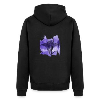 Rochen Manta Rochen Roche Zitterrochent T Shirt - Unisex Premium Bio Zip Hoodie - Schwarz - Hinten - Nico (187cm)