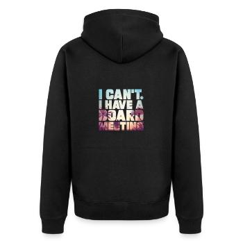 Surf board meeting shirt gift - Unisex Premium Organic Zip Hoodie - black - Back - Nico (187cm)