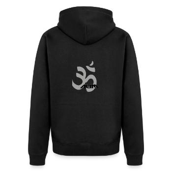 buddha - Unisex Premium Bio Zip Hoodie - Schwarz - Hinten - Nico (187cm)