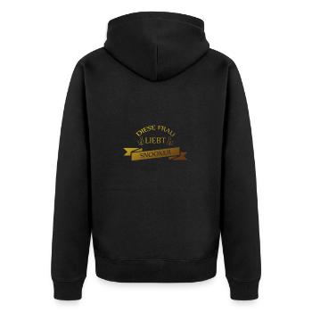 Snooker - Unisex Premium Bio Zip Hoodie - Schwarz - Hinten - Nico (187cm)