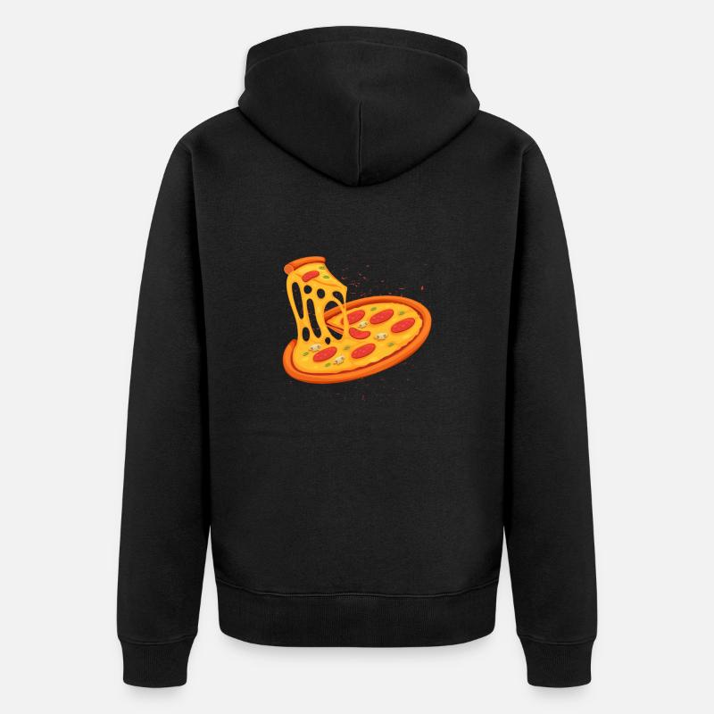 Pizza - Unisex Premium Bio Zip Hoodie - Schwarz