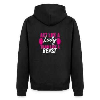 Tee-shirt d'entraînement de remise en forme fitness - Veste à capuche bio Premium Unisexe - noir - Dos - Nico (187cm)