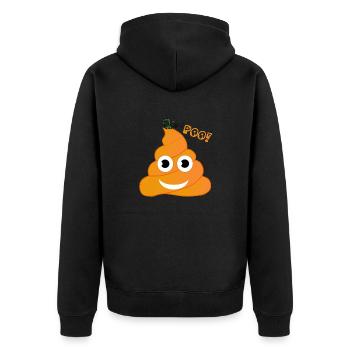 Poo Citrouille Halloween Emoticon Boo Drôle Costume - Veste à capuche bio Premium Unisexe - noir - Dos - Nico (187cm)