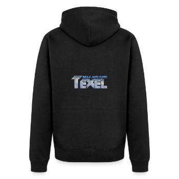 Zeig, dass du Texel liebst! - Unisex Premium Bio Zip Hoodie - Schwarz - Hinten - Nico (187cm)