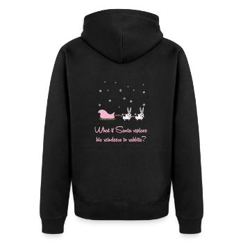 Lapin de lapin de noël énonciation drôle - Veste à capuche bio Premium Unisexe - noir - Dos - Nico (187cm)