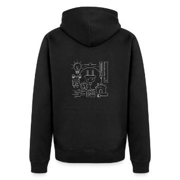t-shirt électricien, bonne idée cadeau électricien - Veste à capuche bio Premium Unisexe - noir - Dos - Nico (187cm)