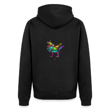 Cadeau drôle de licorne de dinosaure de licorne de T-Rex - Veste à capuche bio Premium Unisexe - noir - Dos - Nico (187cm)