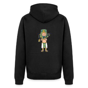Pharaoh king egyptian pyramid gift idea - Unisex Premium Organic Zip Hoodie - black - Back - Nico (187cm)