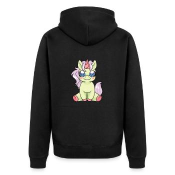 Licorne - T-Shirt Licorne - Cadeau Licorne - Veste à capuche bio Premium Unisexe - noir - Dos - Nico (187cm)